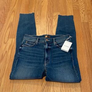 NWT MOTHER Stunner Zip Ankle Step Fray Jeans